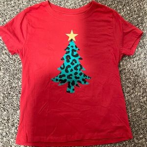 red leopard christmas tree tshirt